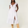 Flutter Sleeve Double Tie Midi-mekko Flutter Sleeve Double Tie Midi-mekko