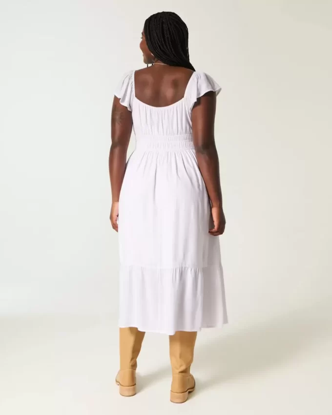 Flutter Sleeve Double Tie Midi-mekko Flutter Sleeve Double Tie Midi-mekko