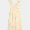 Flutter Sleeve Double Tie Midi-mekko Flutter Sleeve Double Tie Midi-mekko
