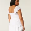 Flutter Sleeve Pinch Bust -mini Skort-mekko Flutter Sleeve Pinch Bust -mini Skort-mekko