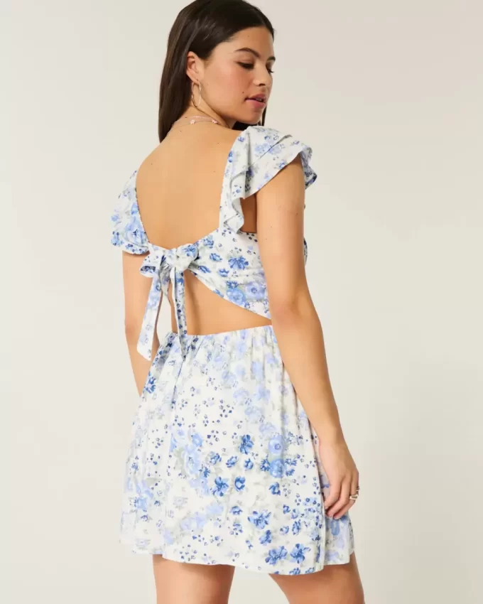 Flutter Sleeve V-vyötäröinen minimekko Flutter Sleeve V-vyötäröinen minimekko