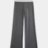 Foldover Waist Knit Flare Housut