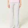 Foldover Waist Knit Flare Housut