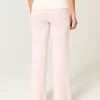 Foldover Waist Knit Flare Housut