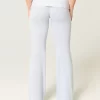 Foldover Waist Knit Flare Housut