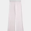Foldover Waist Knit Flare Housut