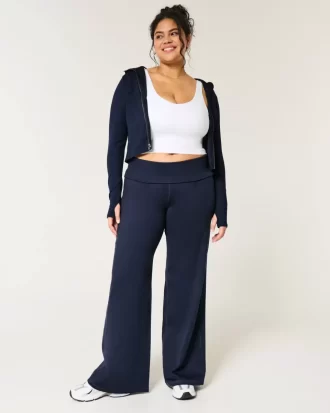 Gilly Hicks Active Recharge Foldover Waist -leveälahkeiset housut