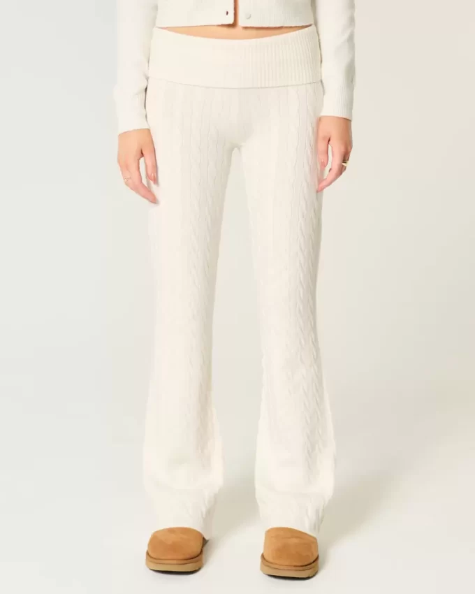 Gilly Hicks Cable-Knit Foldover Boot Housut