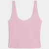 Gilly Hicks Cozy Waffle Lace Trim Tank