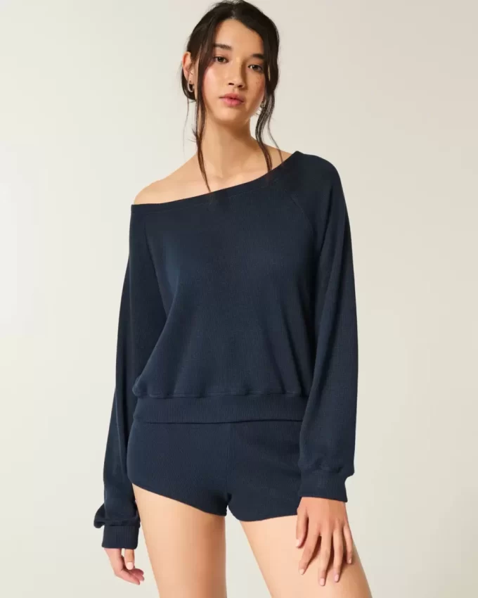Gilly Hicks Waffle Off-the-Shoulder -toppi