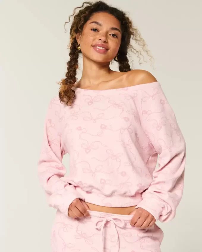 Gilly Hicks Waffle Off-the-Shoulder -toppi