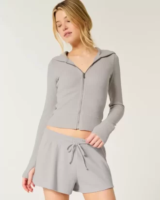Gilly Hicks Waffle vetoketjullinen huppari