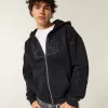 Graafinen Boxy Zip-Up Flame -huppari Graafinen Boxy Zip-Up Flame -huppari