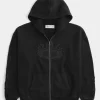 Graafinen Boxy Zip-Up Flame -huppari Graafinen Boxy Zip-Up Flame -huppari