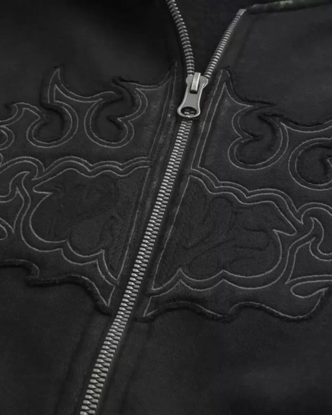 Graafinen Boxy Zip-Up Flame -huppari Graafinen Boxy Zip-Up Flame -huppari