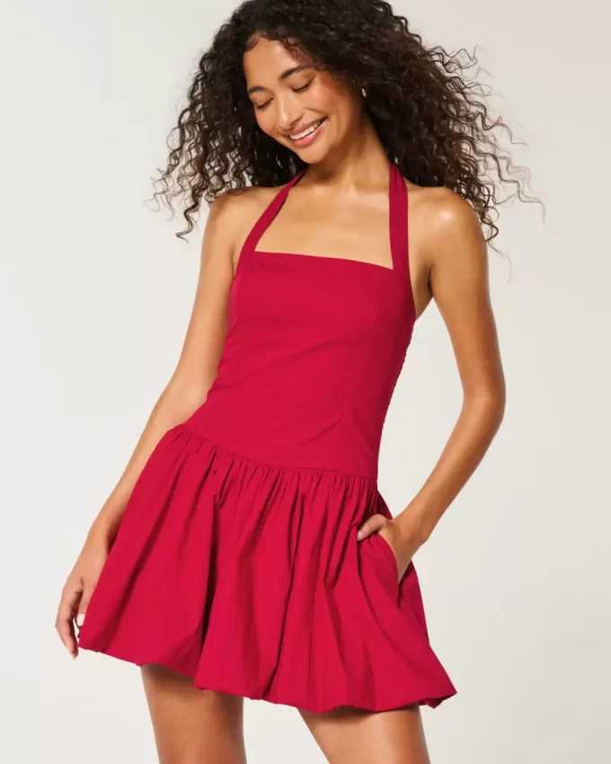 Halter Mini Bubble Skort -mekko