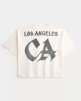 Heavyweight Baggy Crop Los Angeles Graphic Football T-paita