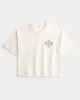 Heavyweight Baggy Crop Los Angeles Graphic Football T-paita