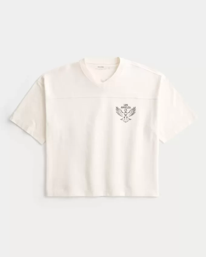 Heavyweight Baggy Crop Los Angeles Graphic Football T-paita Heavyweight Baggy Crop Los Angeles Graphic Football T-paita