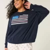 Helppo American Flag Graphic Crew -huppari Helppo American Flag Graphic Crew -huppari