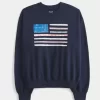 Helppo American Flag Graphic Crew -huppari Helppo American Flag Graphic Crew -huppari