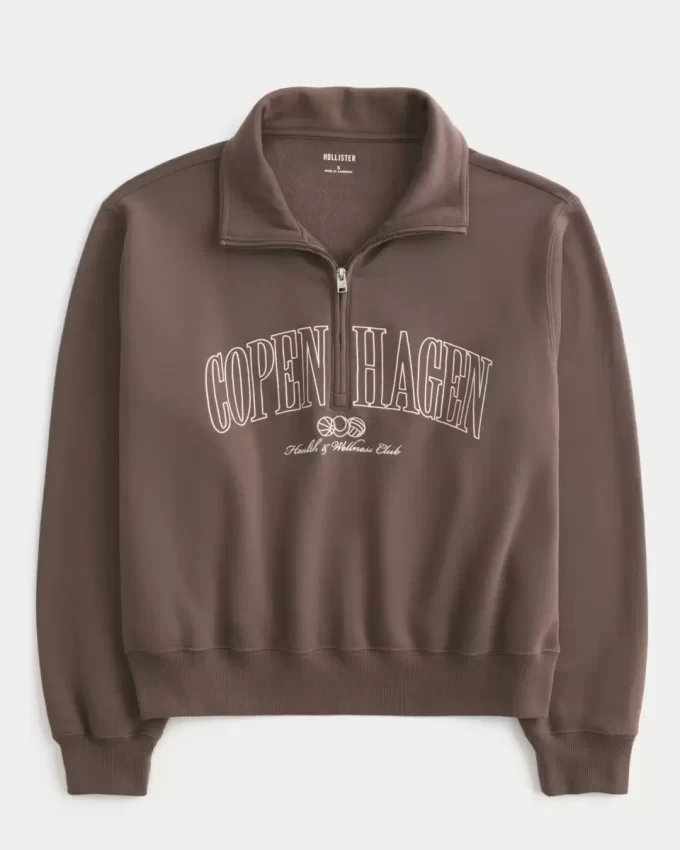 Helppo Copenhagen Graphic Half-Zip -huppari Helppo Copenhagen Graphic Half-Zip -huppari