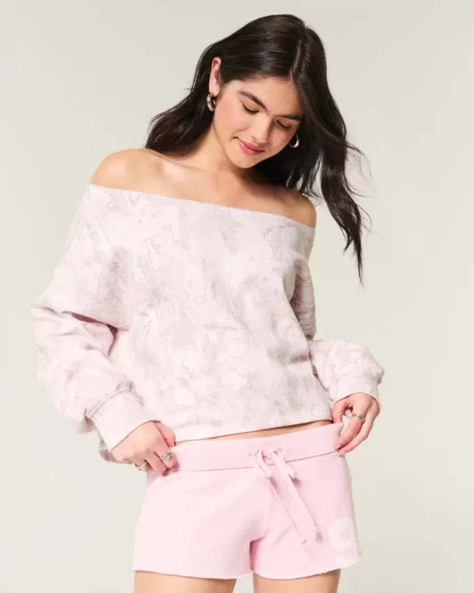 Helppo Double Off-the-Shoulder Camo -huppari Helppo Double Off-the-Shoulder Camo -huppari