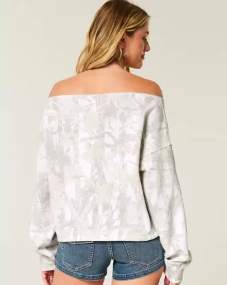 Helppo Double Off-the-Shoulder Camo -huppari