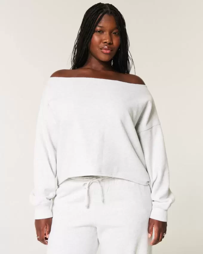 Helppo Double Off-the-Shoulder -huppari Helppo Double Off-the-Shoulder -huppari