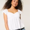 Helppo Flutter Sleeve Babydoll Top
