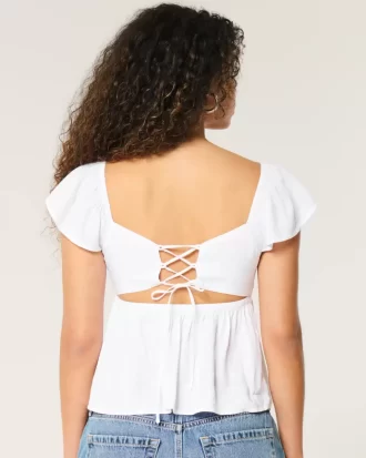 Helppo Flutter Sleeve Babydoll Top
