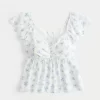 Helppo Flutter Sleeve Babydoll Top