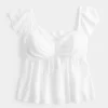 Helppo Flutter Sleeve Babydoll Top