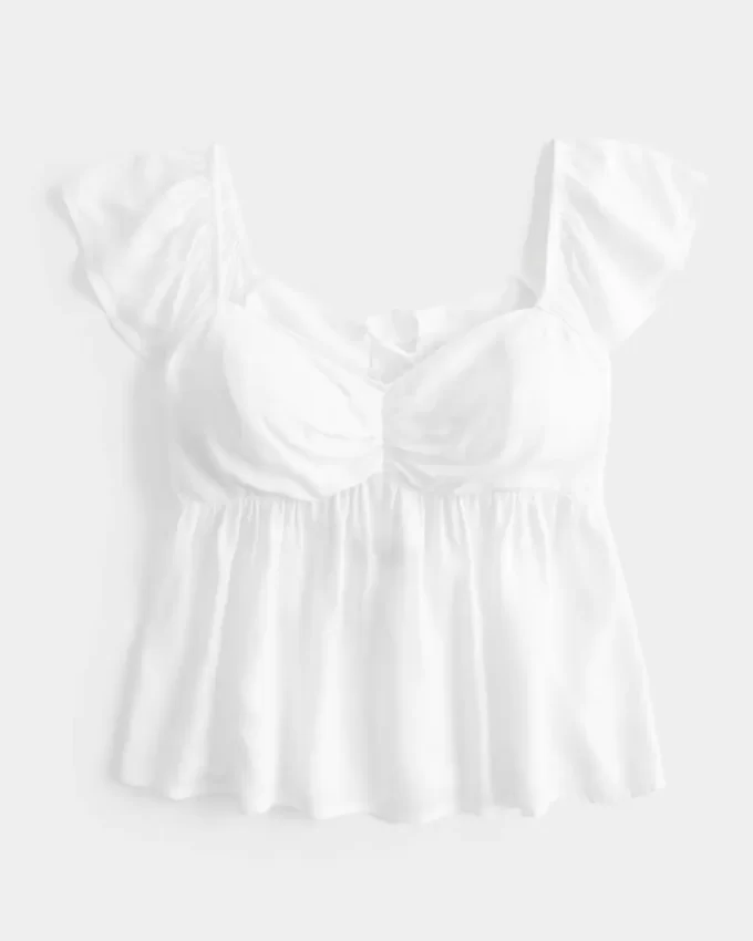 Helppo Flutter Sleeve Babydoll Top