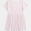 Helppo lyhythihainen pitsikoristelu Babydoll-toppi Helppo lyhythihainen pitsikoristelu Babydoll-toppi