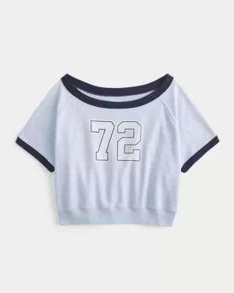 Helppo lyhythihainen Terry Fleece Graafinen collegepaita