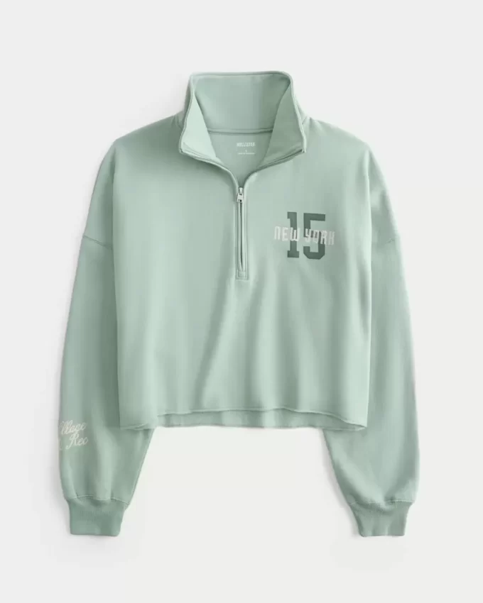 Helppo New York Graphic Half-Zip Cutoff -huppari Helppo New York Graphic Half-Zip Cutoff -huppari