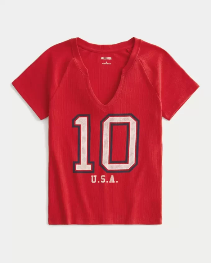 Helppo notch-neck USA Graphic Baby T-paita Helppo notch-neck USA Graphic Baby T-paita