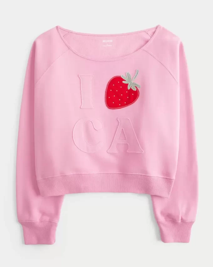 Helppo off-the-shoulder California Graphic Crew -huppari Helppo off-the-shoulder California Graphic Crew -huppari
