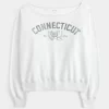 Helppo off-the-shoulder Connecticut Graphic -huppari Helppo off-the-shoulder Connecticut Graphic -huppari