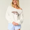 Helppo off-the-Shoulder Fish Graphic -villapaita Helppo off-the-Shoulder Fish Graphic -villapaita