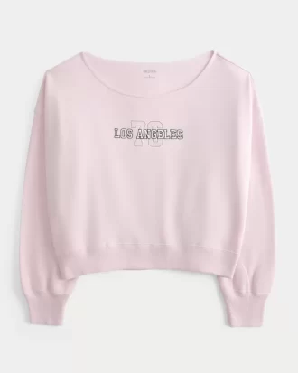 Helppo off-the-shoulder Los Angeles -grafiikkapusero