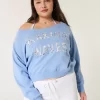 Helppo off-the-Shoulder Making Waves Graphic Crew collegepaita Helppo off-the-Shoulder Making Waves Graphic Crew collegepaita