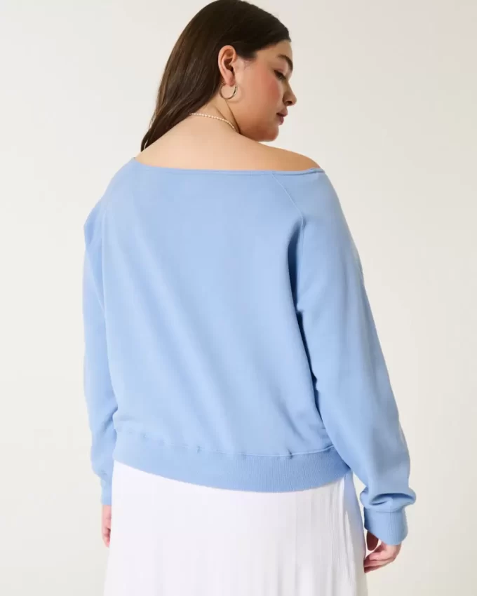 Helppo off-the-Shoulder Making Waves Graphic Crew collegepaita Helppo off-the-Shoulder Making Waves Graphic Crew collegepaita