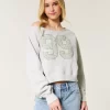 Helppo off-the-shoulder Number Graphic Crew collegepaita Helppo off-the-shoulder Number Graphic Crew collegepaita