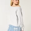 Helppo off-the-shoulder Number Graphic Crew collegepaita Helppo off-the-shoulder Number Graphic Crew collegepaita