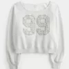 Helppo off-the-shoulder Number Graphic Crew collegepaita Helppo off-the-shoulder Number Graphic Crew collegepaita