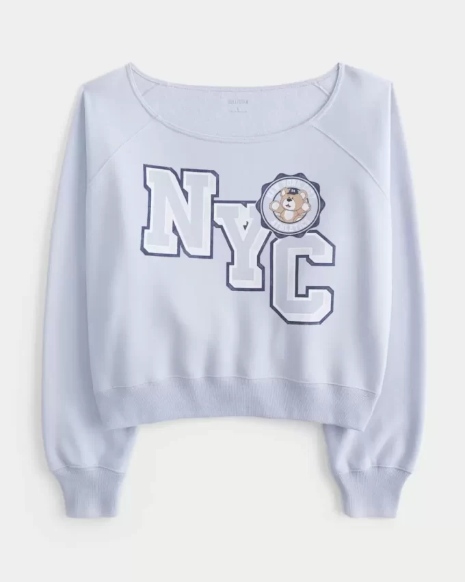 Helppo off-the-shoulder NYC Graphic -huppari Helppo off-the-shoulder NYC Graphic -huppari