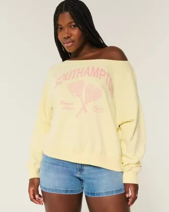 Helppo off-the-shoulder Southampton Graphic -huppari