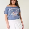 Helppo off-the-shoulder Summer Graphic T-paita Helppo off-the-shoulder Summer Graphic T-paita